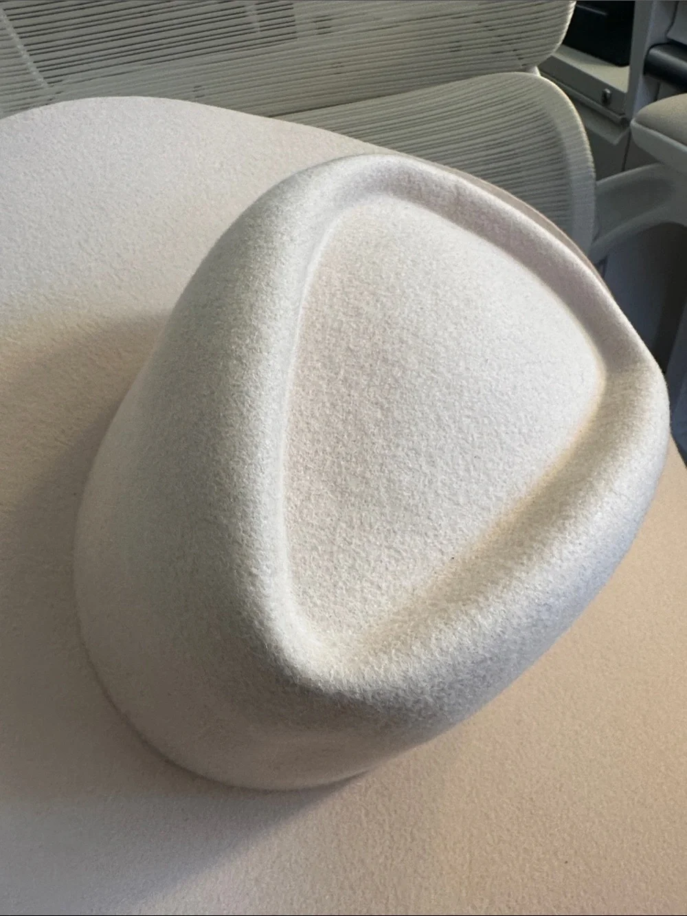 GIGI PIP Wide Brim Felt Fedora Hat in Beige